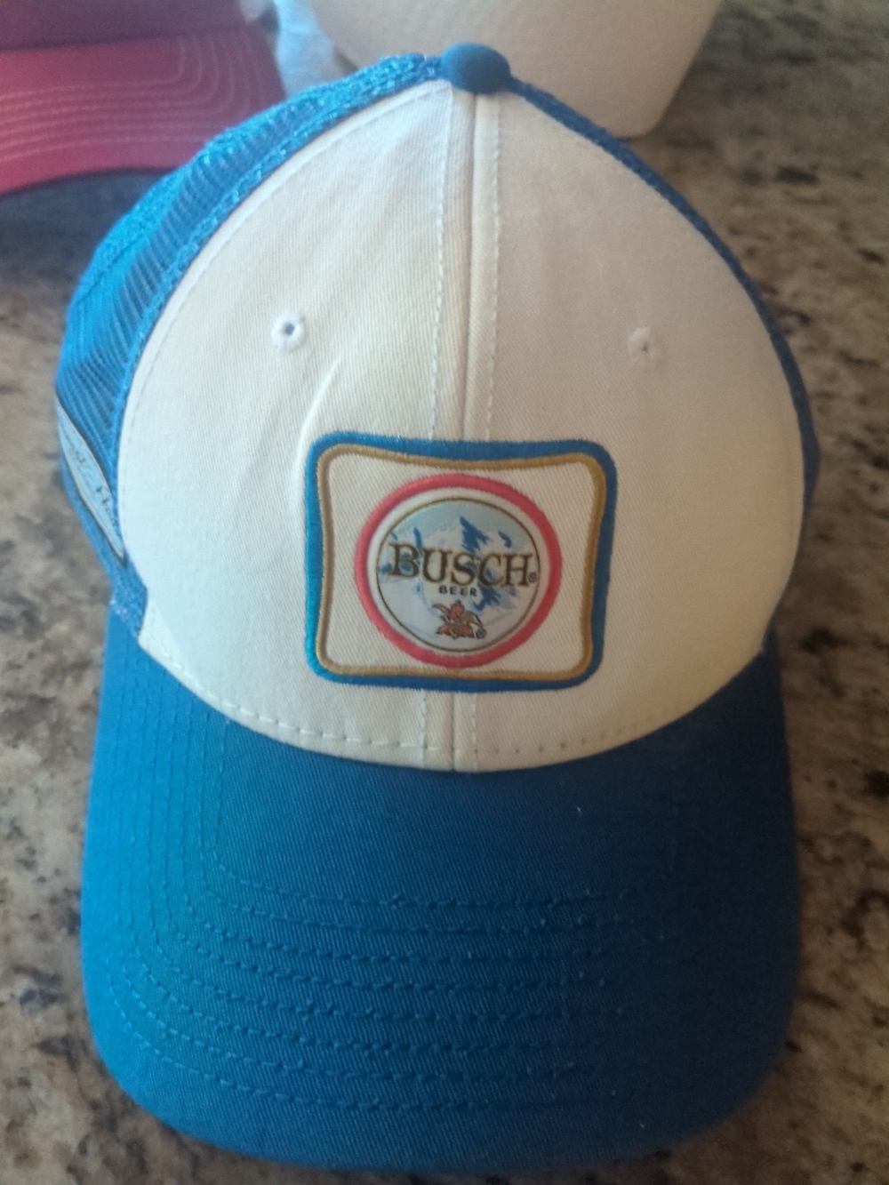Busch Beer Blue and White Trucker Hat NASCAR